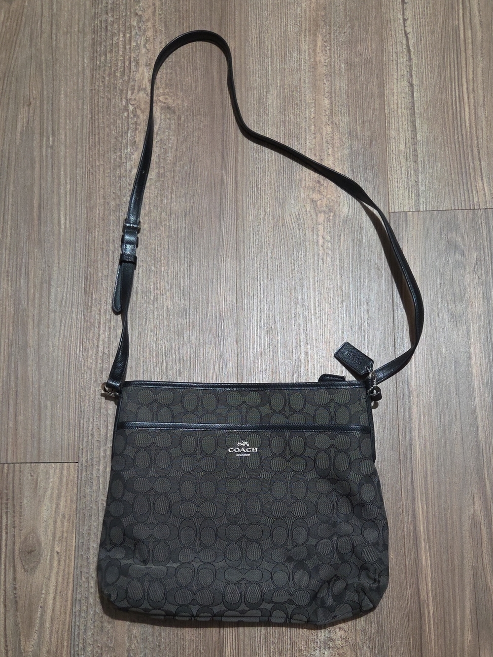 Coach Black/Brown Signature Messenger Bag
